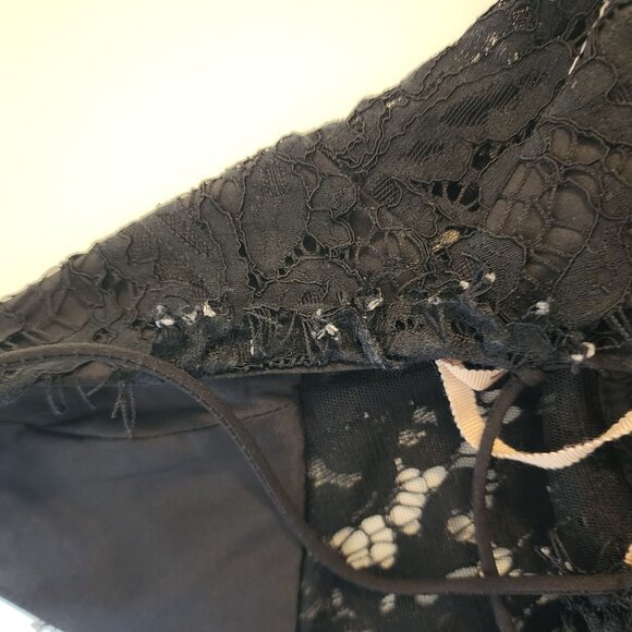 Fame Partners Black Lace Strap Midi Dress With Floral Overlay - Picture 11 of 12